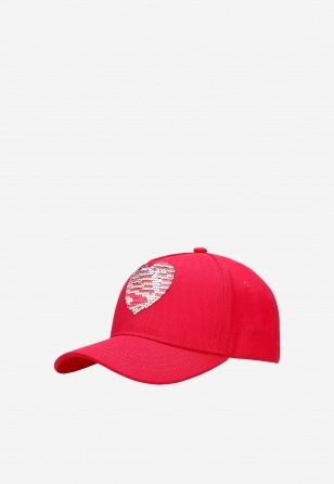 Rosa Schirmmütze für Mädchen mit Pailletten-Herzchen BARTEK 85611-15 85611-15