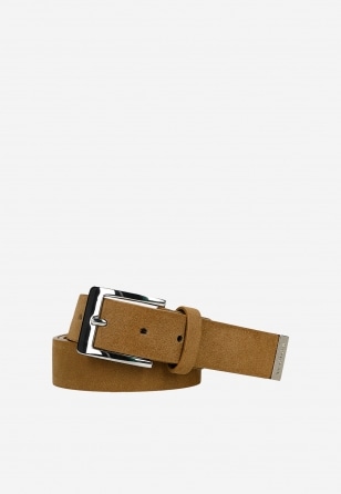 Brązowy pasek damski z dwoiny 93136-64