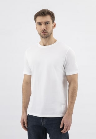 Biały bawełniany t-shirt RELAKS R93001-49