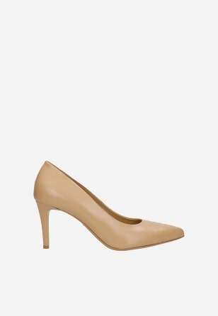 Beżowe czółenka damskie na szpilce 9359-53