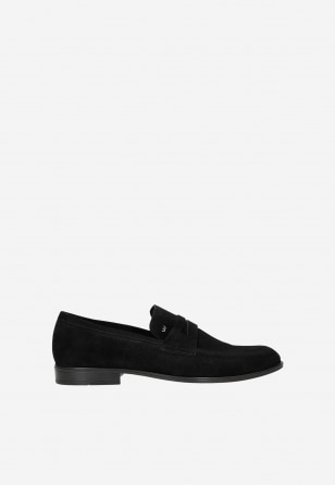 Czarne mokasyny męskie penny loafers 10294-61