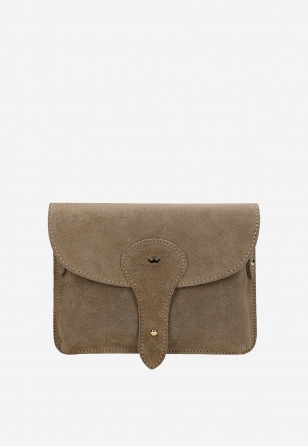 Mała beżowa listonoszka damska z dwoiny 80494-64