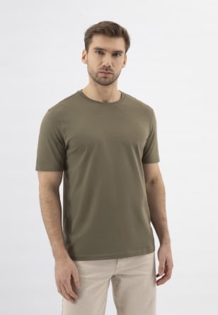 Koszulka męska z okrągłym dekoltem khaki R93001-47