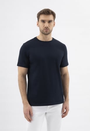 Granatowa koszulka męska bawełniana RELAKS R93001-46