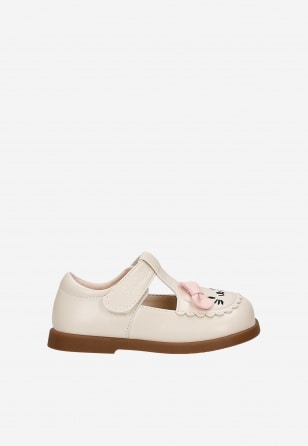 Beżowe baleriny dziewczęce z kotkiem BARTEK 83017-14 83017-14