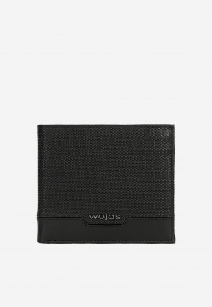 Czarny portfel męski z efektowną strukturą i ochroną RFID 91131-51