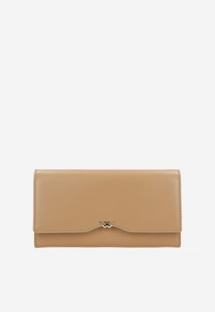 Duży beżowy portfel damski ze skóry licowej 91074-54