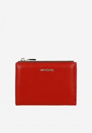 Mały wąski czerwony portfel ze skóry licowej 91135-55