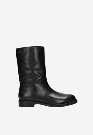 Czarne skórzane botki damskie 55344-51