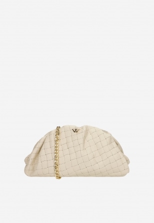 Beżowa pleciona torebka wizytowa 80473-54