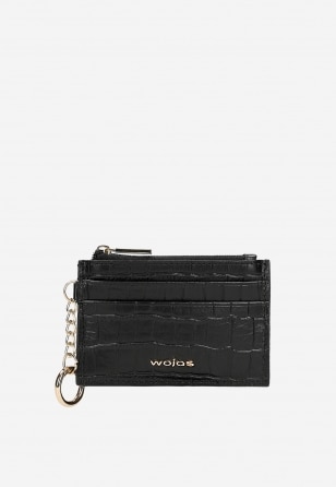 Czarne lakierowane etui na karty i dokumenty 91123-51