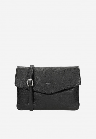 Mała czarna torebka damska ze skóry licowej 80412-51