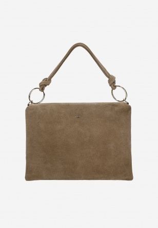 Ciemnobeżowa torebka damska z dwoiny 80462-64