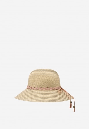 Pleciony kapelusz z ozdobnym kwiatowym detalem BARTEK 85606-14 85606-14