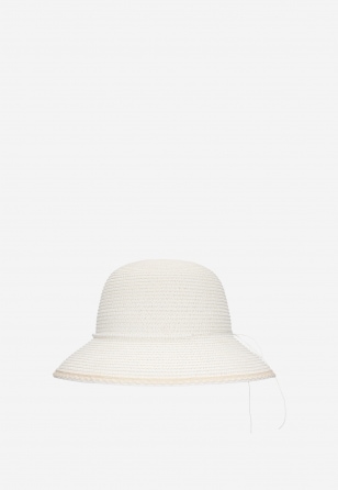 Biały pleciony kapelusz dziewczęcy BARTEK 85607-19 85607-19