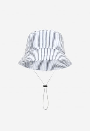 Kapelusz dziecięcy materiałowy w biało-niebieskie paski 85609-19
