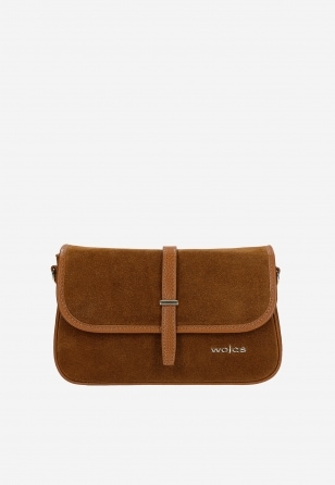 Mała brązowa torebka damska z łączonych skór 80483-73