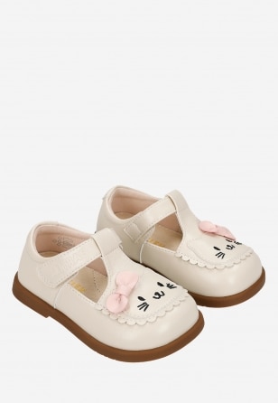 Beżowe baleriny dziewczęce z kotkiem BARTEK 83017-14 83017-14