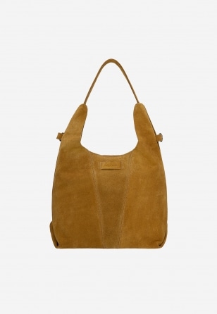 Jasnobrązowa zamszowa torebka damska 80446-73