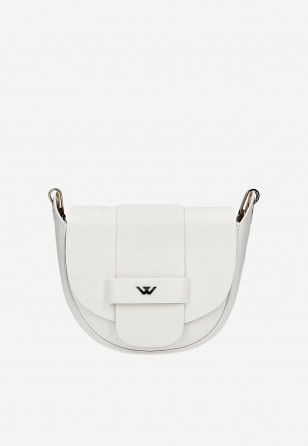 Biała półokrągła torebka damska ze skóry 80489-59