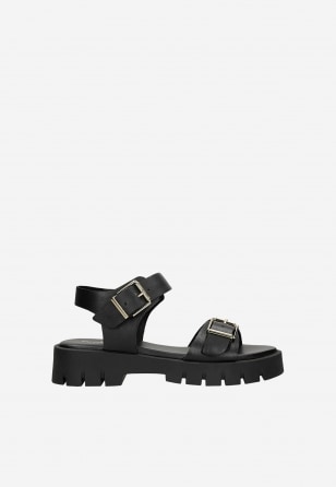 Czarne skórzane sandały damskie 76281-51