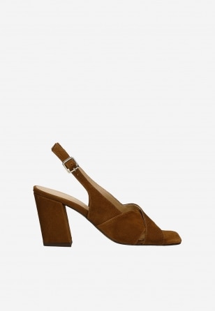 Brązowe sandały na słupku 76249-63