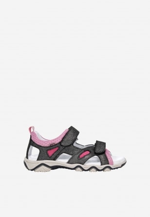 Schwarz-rosa Sandalen mit Glitzer für Mädchen BARTEK 16697-05 16697-05