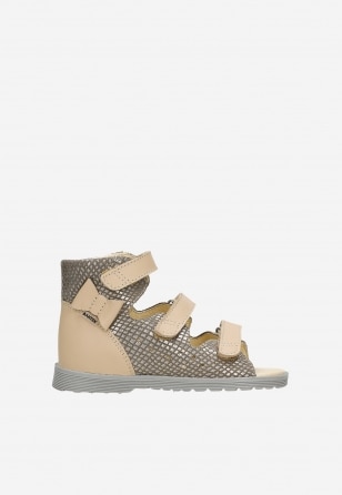 Beige-braune orthopädische Sandalen für Mädchen BARTEK 81803-025 81803-025