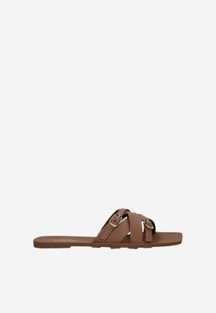 Brązowe klapki basenowe RELAKS R74034-12