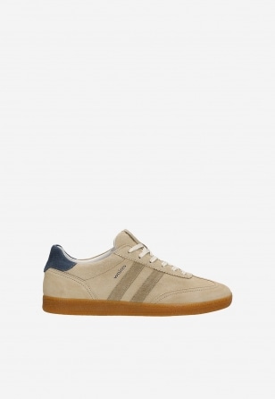 Beige Herren-Sneaker aus Veloursleder 10304-64