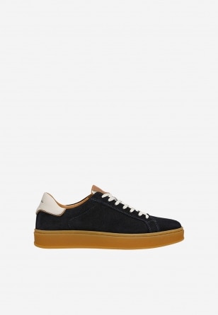 Marineblaue Herren-Sneaker mit flacher Sohle 10305-76