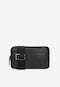Men's small black smooth leather bag 80047-51