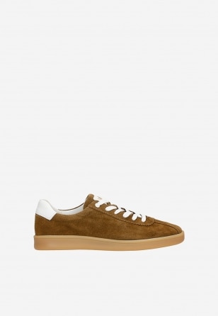 Hellbraune Herren-Sneaker mit weißen Einsätzen 10251-63