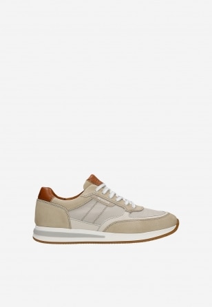 Beige Herren-Sneaker mit braunen Einsätzen 10298-84