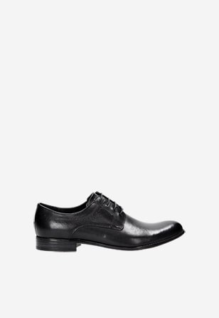 Klasické černé pánské kožené boty z hladké kůže 8011-51