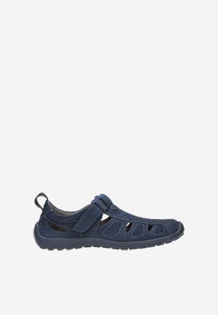 Tmavě modré pánské letní boty z přírodního veluru 2156-76