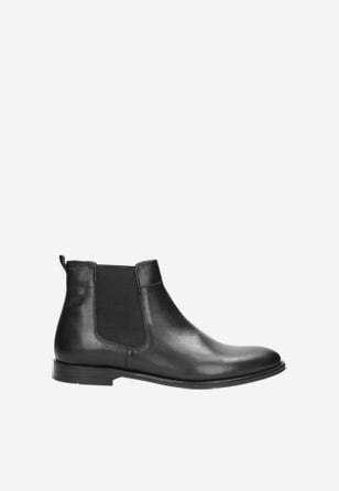 Klasické černé pánské kotníkové boty typu chelsea 8157-51