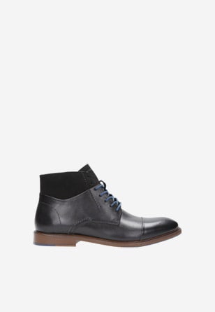 Podzimní kotníkové šněrovací boty v černé barvě 8221-71
