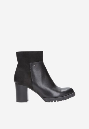 Zimní dámské kotníkové boty na zip v černé barvě