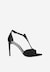 Elegantní kožené černé sandály na podpatku