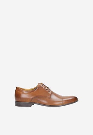 Hnědé pánské kožené boty v klasickém stylu 9036-52