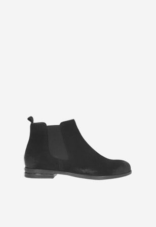 Černé velurové kotníkové boty dámské typu chelsea 9503-21