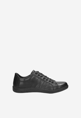 Kožené pánské sportovní boty v černé barvě 9080-51