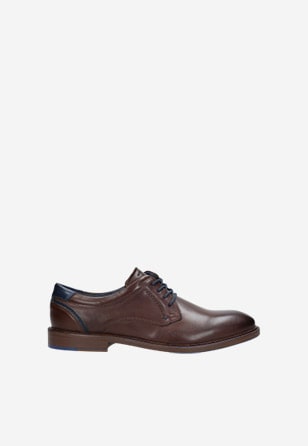 Kvalitní kožené pánské boty v tmavě hnědé barvě 9071-52