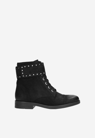 Zimní elegantní dámská kotníková obuv z černé kůže 9610-21