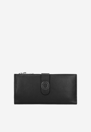 Černá kožená dámská peněženka s ozdobným zapínáním 9952-51