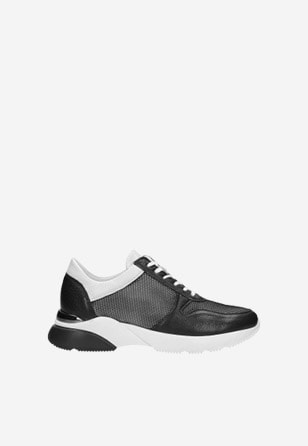 Černobílé sneakers dámské vhodné na celý rok 46018-81