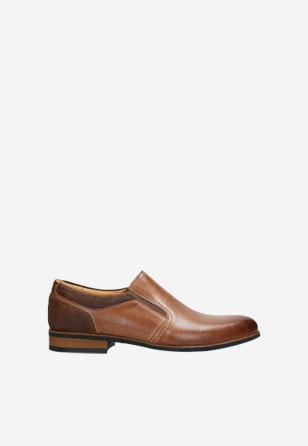 Stylové jasně hnědé pánské kožené boty s podšívkou 10011-73
