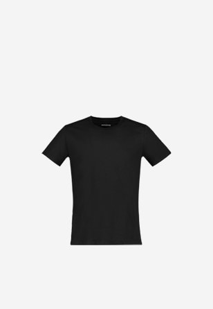 Černé bavlněné pánské tričko s krátkým rukávem 98000-81