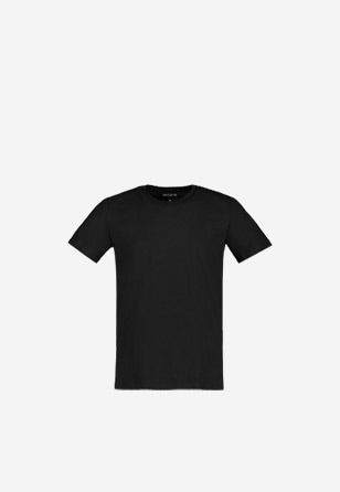 Bavlnené pánske tričko s krátkym rukávom v čiernej farbe 98001-81